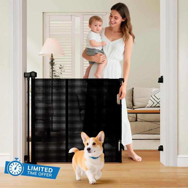 Miumoon One-Hand Operation Retractable Baby Gates