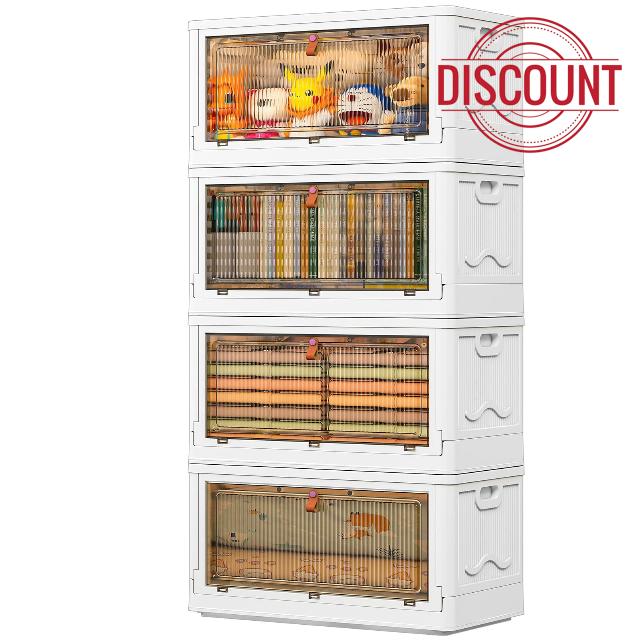 YFXCVSL 4 Tier Plastic Storage Bins with Lid 102QT