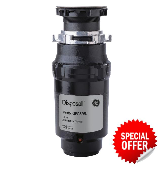 GE Disposall Continuous Feed 1/2 Horsepower Motor Garbage Disposer