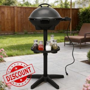 2-in-1 Outdoor Electric Grill & Portable BBQ with Removable Stand - Features Non-Stick Baking Pan & Intelligent Temperature Control for Balcony