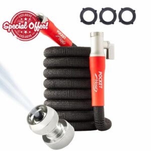 Pocket Hose 25 FT Silver Bullet 2.0 Expandable Garden Hose w/Turbo Shot Nozzle