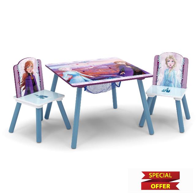 Delta Children Kids Table and Chair Set With Storage (2 Chairs Included) - Ideal for Arts & Crafts
