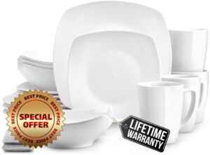 Zulay Kitchen Luna Plates and Bowls Sets