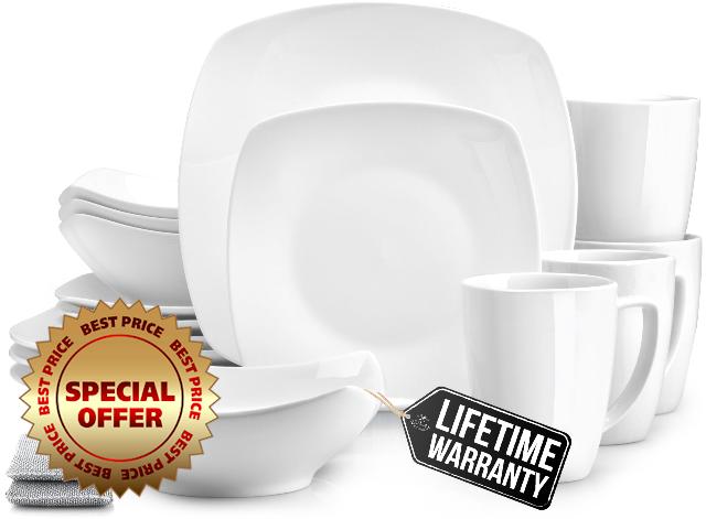 Zulay Kitchen Luna Plates and Bowls Sets