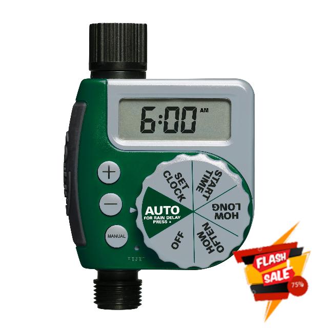 Orbit Programmable Digital Hose Watering Timer - 1 Outlet - Battery Powered - with LCD Screen - Built-in Rain Delay - Water-Resistant - 62061
