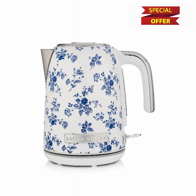 Laura Ashley Stainless Steel Electric Kettle 1.7 Liter - 1500W Rapid Boil Electric Kettles for Boiling Water - Electric Tea Kettles Automatic Shut Off - Overheat & Boil Dry Protection Jug Kettle