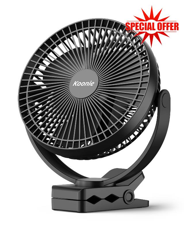 Koonie 10000mAh Clip on Fan Rechargeable