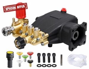 YAMATIC Horizontal Triplex Pressure Washer Pump 3/4" Shaft 2800-3700 PSI @ 2.5 GPM 5-8 HP Replacement Pump Compatible with Honda GC190 GX200 Simpson 90036 40224 40225 40226 Santoprene 41182