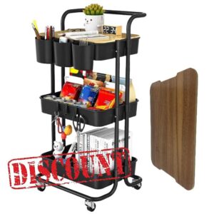 3 Tier Rolling Cart with Metal Handle