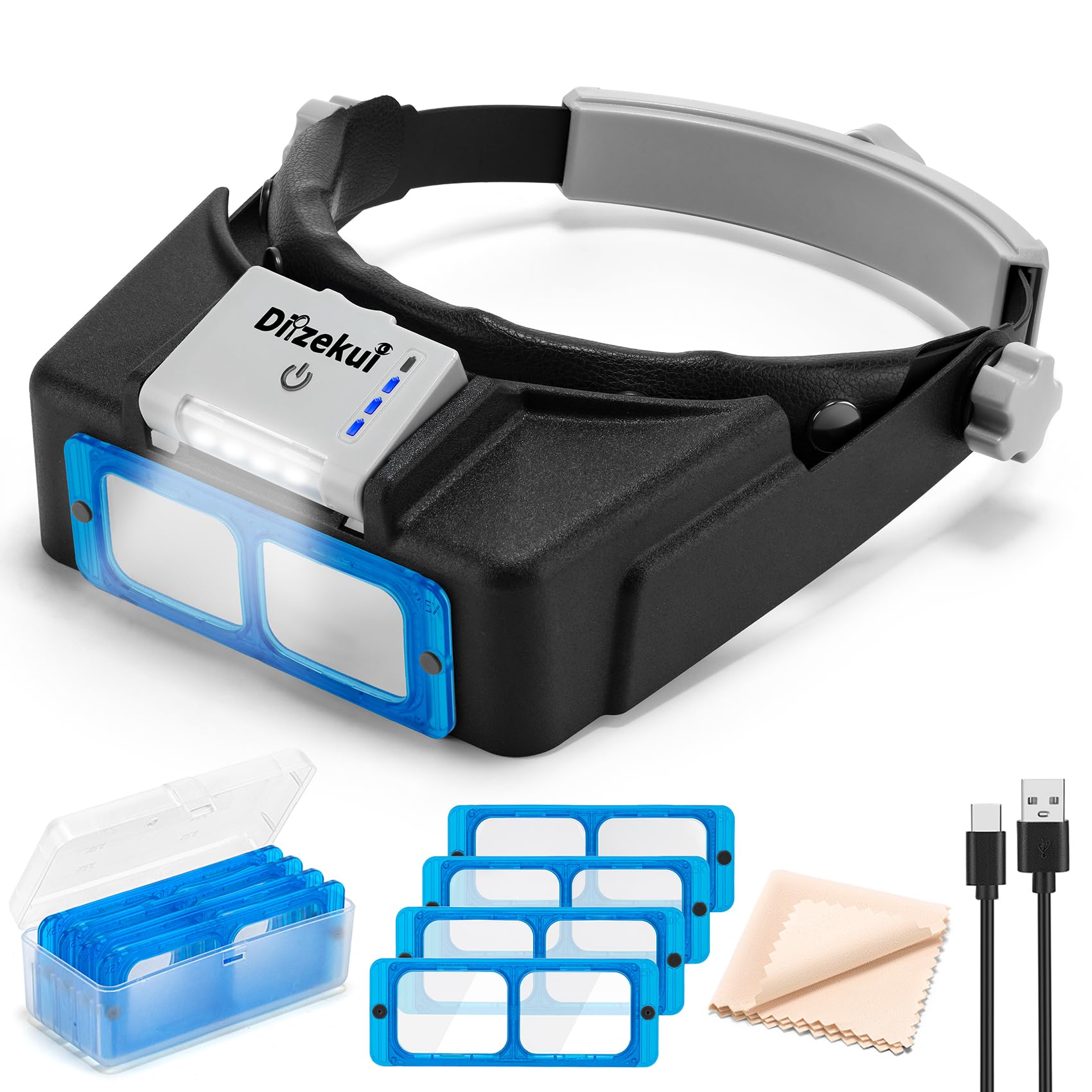 Headband Magnifier with LED Light