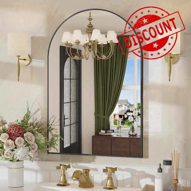24x36 Inch Arched Bathroom Mirror