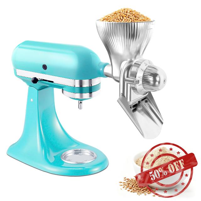 Grain Mill Attachment for KitchenAid Stand With 12 Grind Level