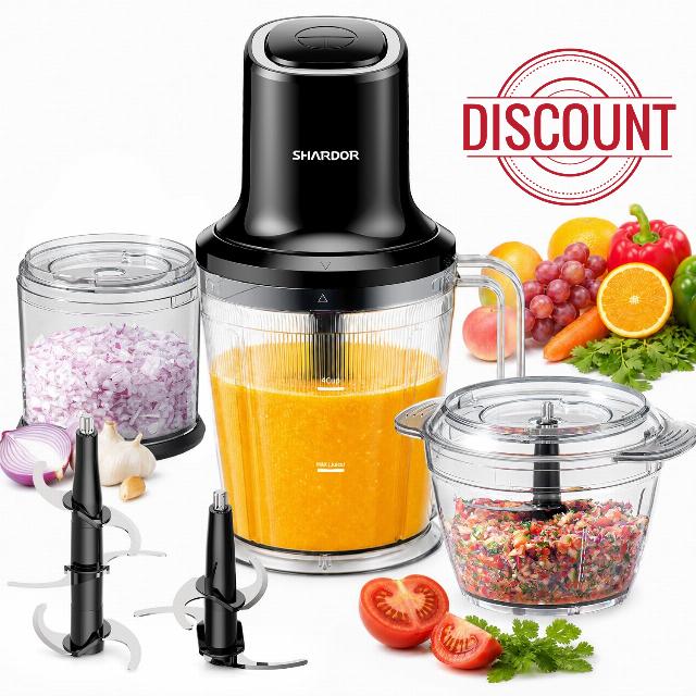 SHARDOR 3-in-1 Small Food Processor/Blender