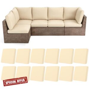 HEBE Stretch Patio Cushion Covers Set 12pcs