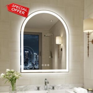 Arched LED Mirror for Bathroom 24 x 30 Inch