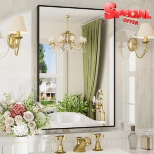 24x36 Inch Black Bathroom Mirror for Over Sink