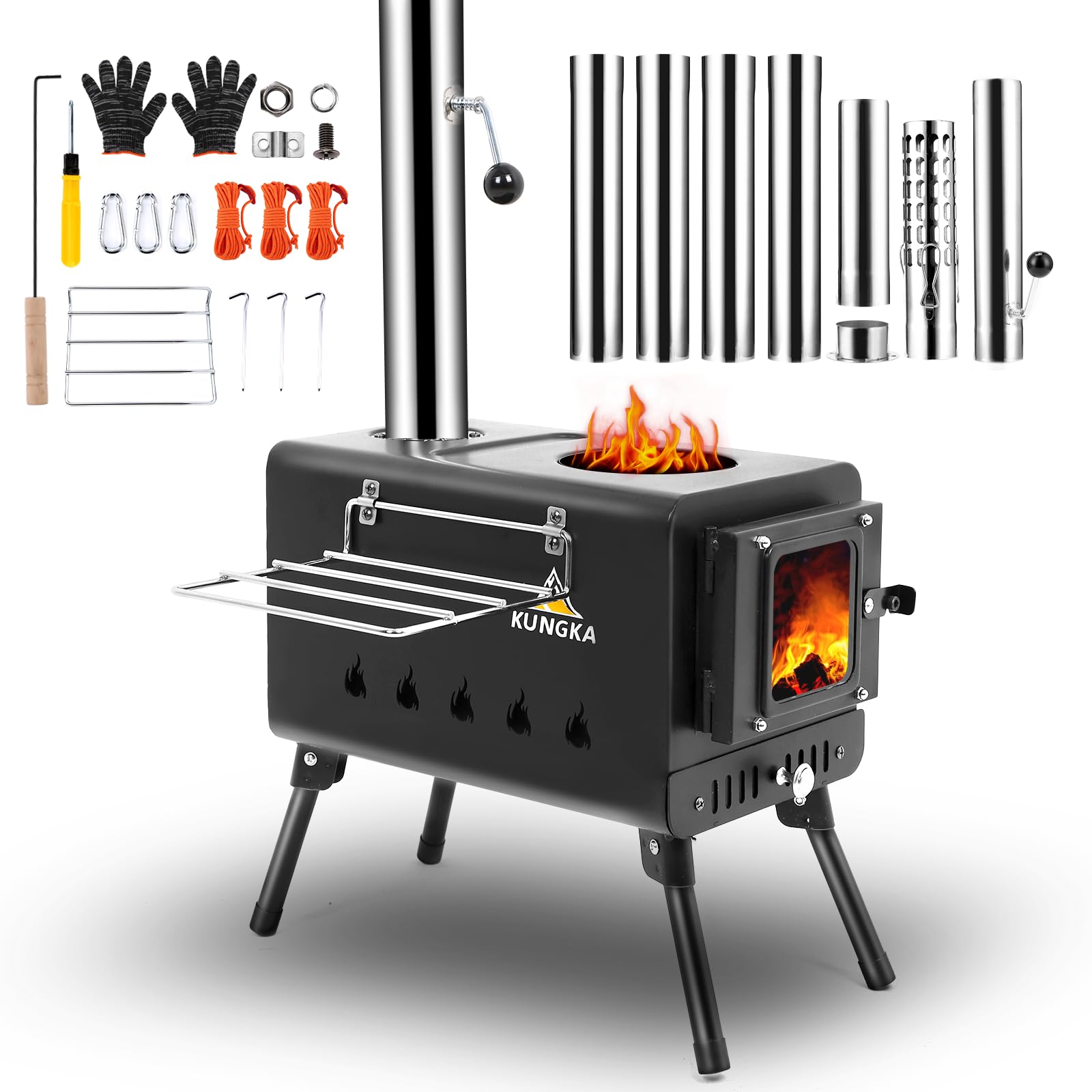 Black Wood Burning Tent Stove