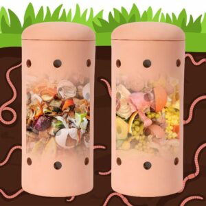 2pcs 10IN Underground Compost Bin Garden Worm Farm Outdoor for Organic Refuse Red Pottery Ceramics Compost Bin with Holes Outdoor for Recycling Kitchen Food Waste to Raised Garden Beds