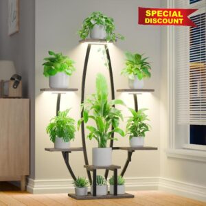 Plant Stand Indoor with Grow Lights - 7 Tiered Corner Plant Shelf Indoor