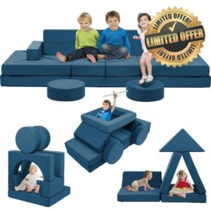 Edbuosy 22Pcs Modular Kids Play Couch - Kids Couch for Playroom Bedroom Living Rooms Toddler Sofa for Inspiring Child Creativity，Children Convertible Foam Sofa