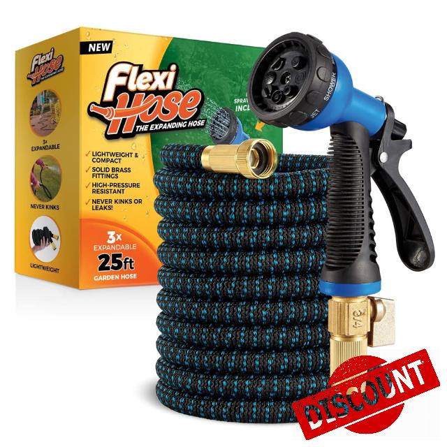 Flexi Hose Expandable Garden Hose with 8 Function Nozzle