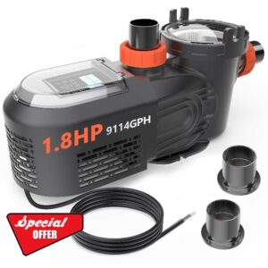 1.8 HP Variable Speed Pool Pump for Above & Inground Pools