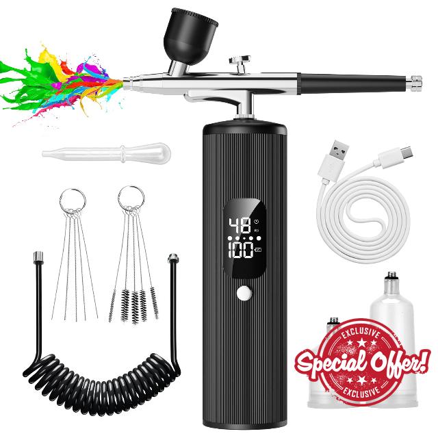 Airbrush Kit with Compressor - 48PSI High Pressure