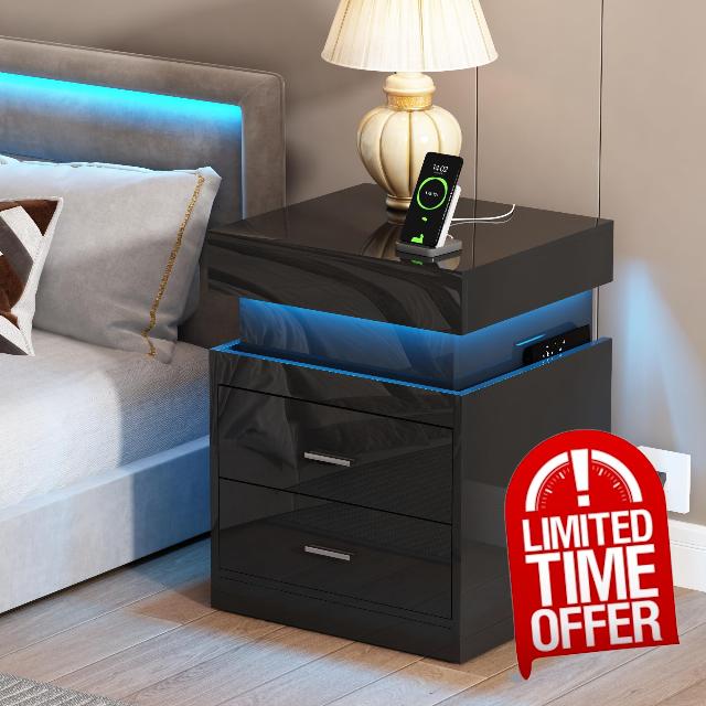 ChooChoo LED Nightstand with Charging Station