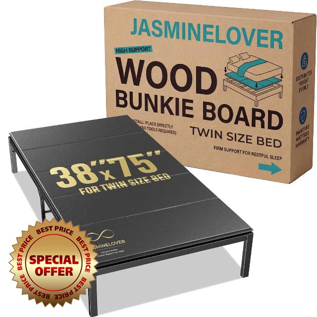 Bunkie Board Twin Size 38x75- Heavy Duty Reinforced Wood Bed Boards for Under Mattress