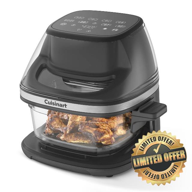 Cuisinart ClearView 4-Quart Air Fryer with Glass Basket and PFAS-Free Ceramic Nonstick Crisper Plate