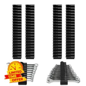 DEHOYI 80 pcs MAGNETIC Modular Wrench Organizers for Tool Drawers - Wrench Rack with Metric & SAE Labels