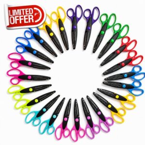 24 Pack Decorative Edge Craft Scissors for Kids and Adults