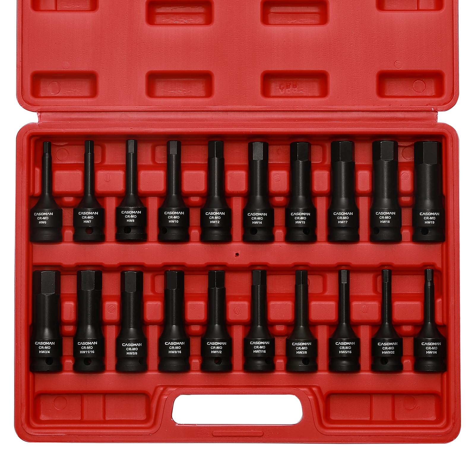 CASOMAN 1/2" Drive Master Impact Hex Bit Set