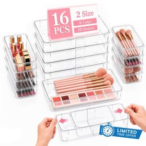 16 PCS Clear Drawer Organizer Set