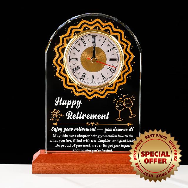 K9 Crystal Clock Retirement Gift for Women and Men