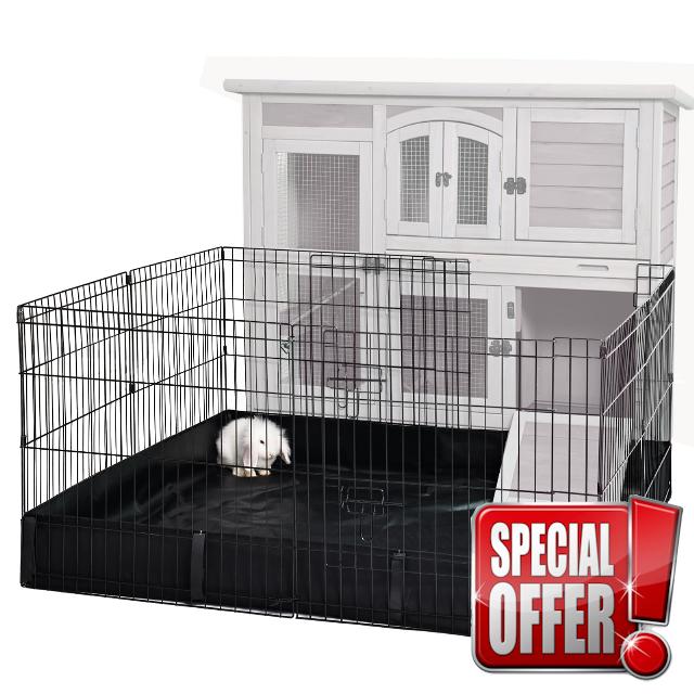 GUTINNEEN Rabbit Pet Playpen Bunny Run Extension Indoor Small Animal Pen (Playpen Only)