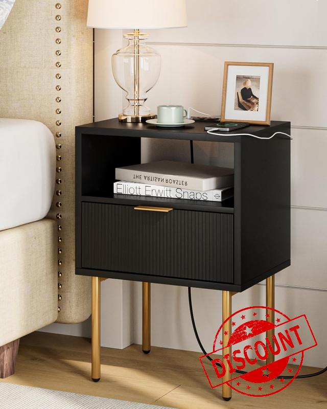 Masupu Nightstand with Charging Station