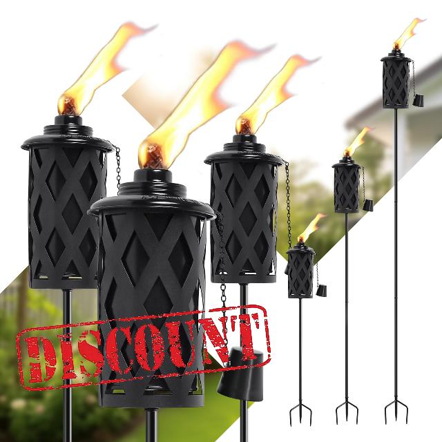 SNOGSWOG Citronella Torches for Outside Set of 6