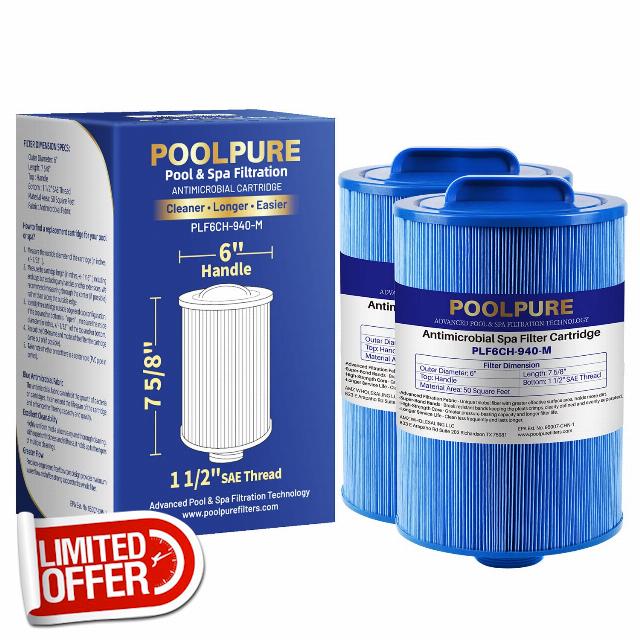 POOLPURE 6CH-940 Antimicrobial Hot Tub Filters