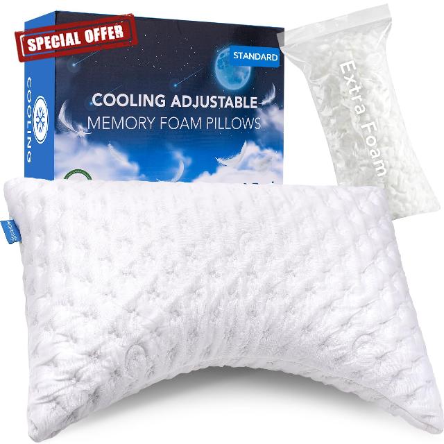 KUCEY Cooling Side Sleeper Pillow for Neck and Shoulder Pain