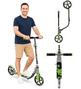 Adult Scooter - Folding, Adjustable Height, Big Wheels, Lightweight All-Aluminum Frame | Suitable...
