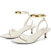 womens steel ring buckle ankle strap heels sandals