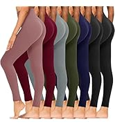 Syrinx 7 Pack Leggings for Women - High Waisted Tummy Control Soft Yoga Pants for Workout Running