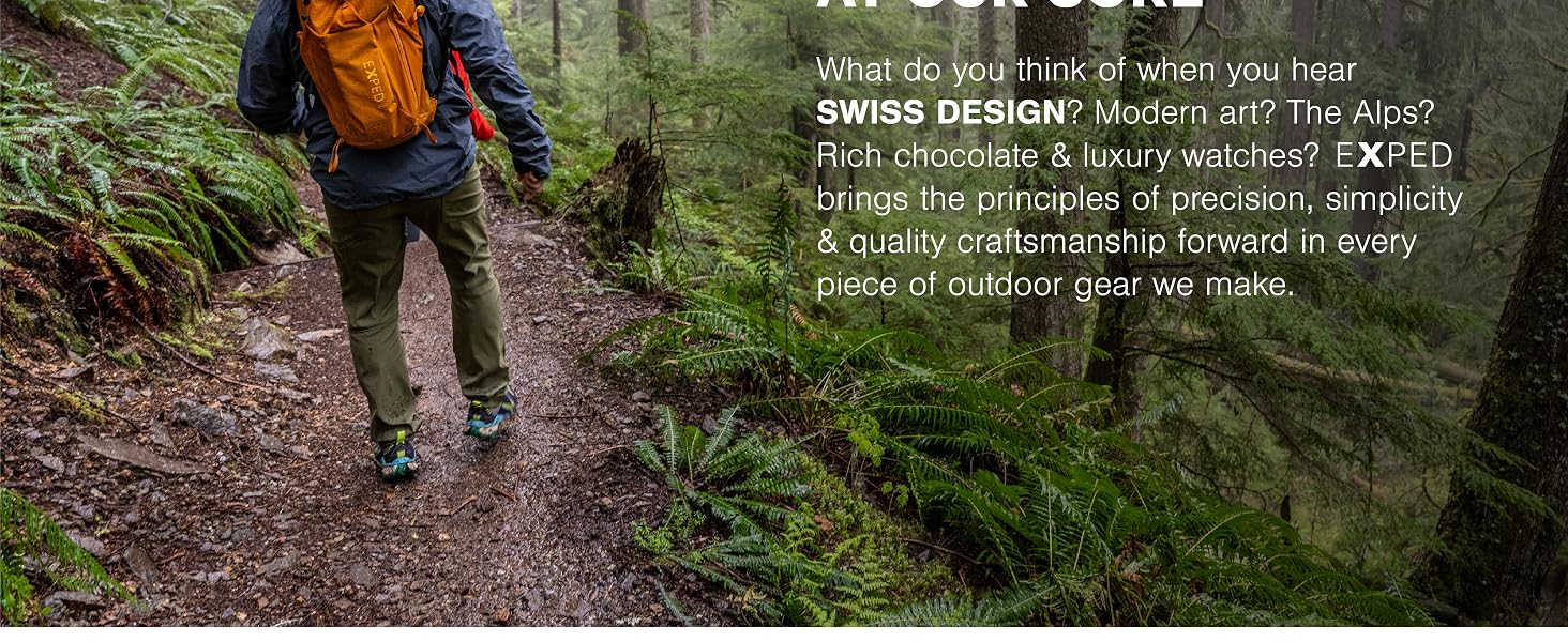 at exped, sustainablility is at our core, with swiss designed outdoor equipment