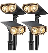 Linkind Solar Spot Lights Outdoor 8 Pack,Color Changing+Warm/Cool White Solar Lights for Hallowee...