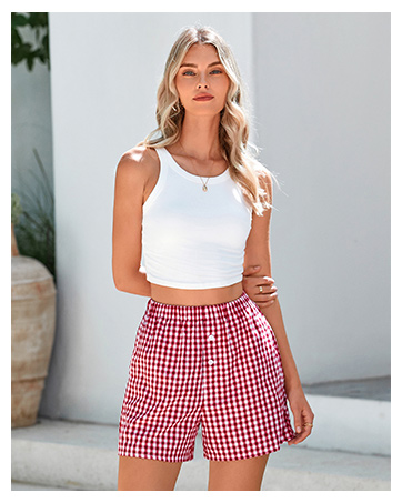 PRETTYGARDEN Womens Shorts Casual 2026 Summer Elastic High Waist Zipper Button Tailored Shorts Pl...
