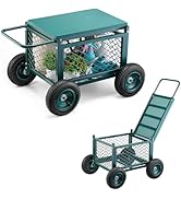 VEVOR Garden Cart Rolling Workseat with Wheels, Gardening Stool for Planting, 360 Degree Swivel S...