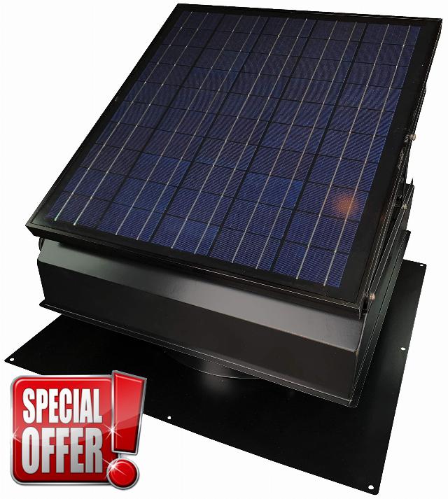 Remington Solar "Builder Series" 30 Watt Solar Attic Fan - Includes 110V adapter for auto-run night time operatio