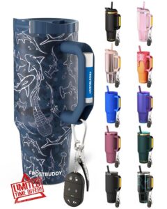 Thicc Buddy - 40 oz Stainless Steel Vacuum Insulated Tumbler with Lid and Straw for Water - Travel Mug Cupholder Friendly - Gifts for Women Men Him Her (Midnight Reef)