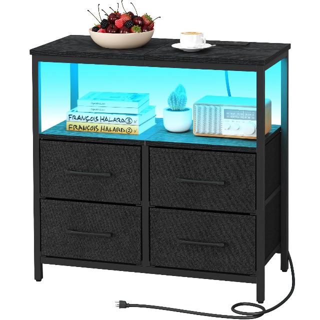 TUTOTAK LED Night Stand with Charging Station